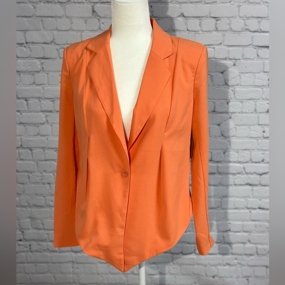 Anna Grace Orange One Button Blazer Size M - Picture 12 of 12